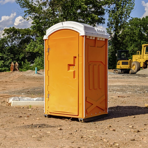 how often are the portable restrooms cleaned and serviced during a rental period in Dhs VA